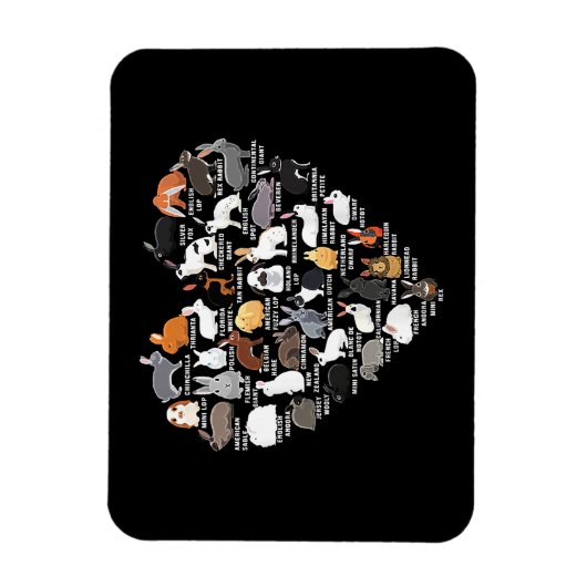 Love Bunnies Funny Rabbit Heart Magneet (Verticaal)