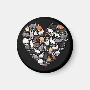 Love Bunnies Funny Rabbit Heart Magneet