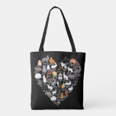 Love Bunnies Funny Rabbit Heart Tote Bag (Achterkant)