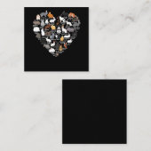 Love Bunnies Funny Rabbit Heart Vierkante Visitekaartje (Voorkant / Achterkant)