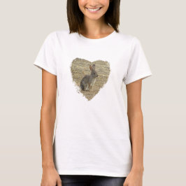 Love Bunnies Heart Desert Animal Photo Rabbit T-shirt