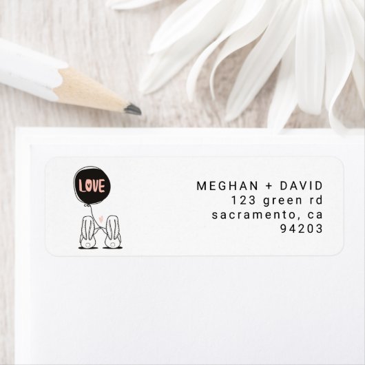 Love Bunnies | Retouradreslabel Etiket (Insitu)