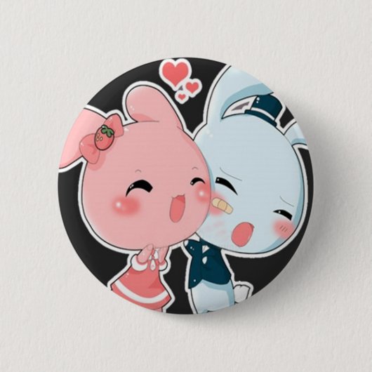 Love Bunnies Ronde Button 5,7 Cm (Voorkant)