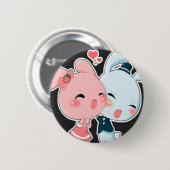 Love Bunnies Ronde Button 5,7 Cm (Voorkant /achterkant)