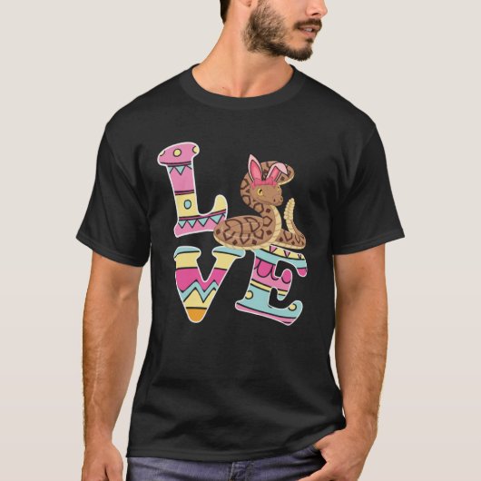 Love Bunny Ball Python Eggs Hunting Happy Easter D T-shirt (Voorkant)