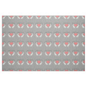 Love Bunny & Hearts Custom Fabric Print - Grey Stof (Fat Quarter)