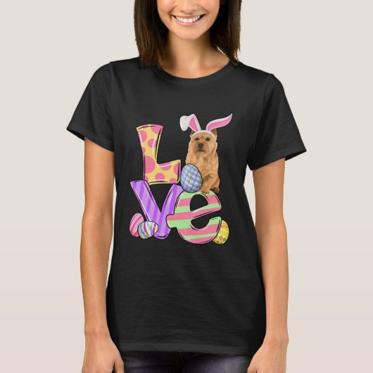 LOVE Bunny Norwich Terrier Dog Easter Eggs Easter  T-shirt (Voorkant)
