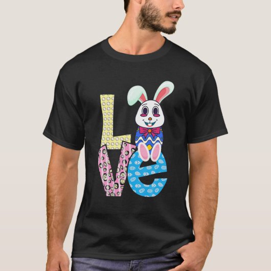 LOVE Bunny Rabbit Bunny Hug Easter Eggs Easter Day T-shirt (Voorkant)