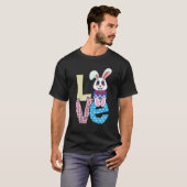 LOVE Bunny Rabbit Bunny Hug Easter Eggs Easter Day T-shirt (Voorkant volledig)