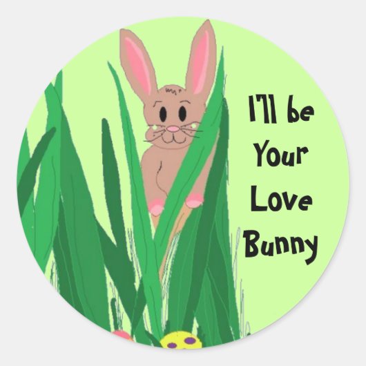 Love Bunny Ronde Sticker (Voorkant)