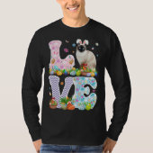 Love Bunny Siamese Cat & Easter Egg Basket Easter  T-shirt (Voorkant)