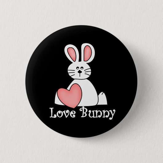 Love Bunny Valentijn Ronde Button 5,7 Cm (Voorkant)