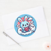 Love Bunny valentijnsdag Ronde Sticker (Envelop)