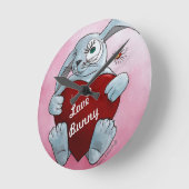 Love Bunny Wall Clock Ronde Klok (Hoek)