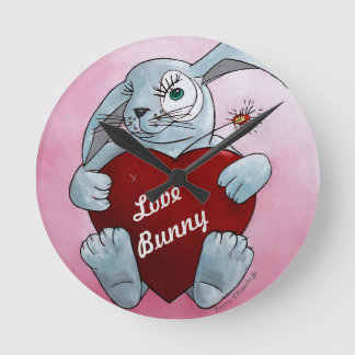 Love Bunny Wall Clock Ronde Klok