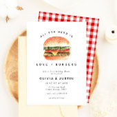 Love + Burgers Picnic BBQ Wedding Shower Kaart