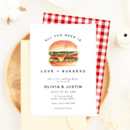 Love + Burgers Picnic BBQ Wedding Shower Kaart