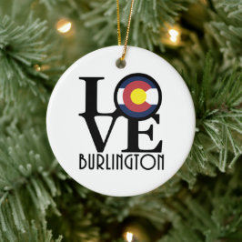LOVE Burlington Colorado Keramisch Ornament