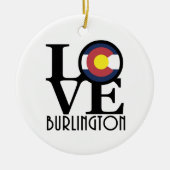 LOVE Burlington Colorado Keramisch Ornament (Voorkant)