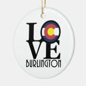 LOVE Burlington Colorado Keramisch Ornament (Links)