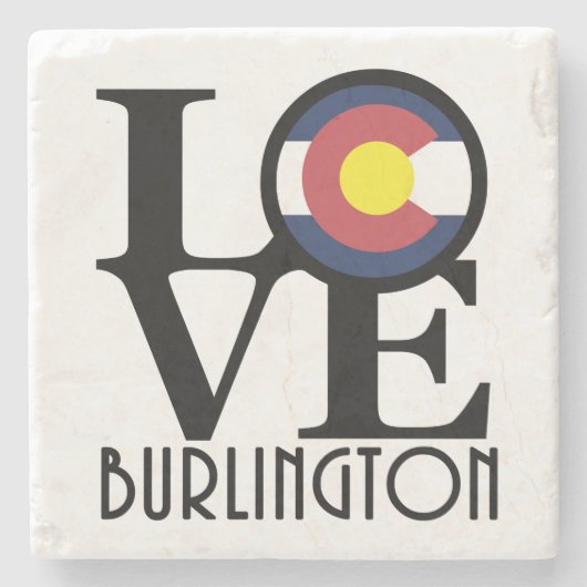 LOVE Burlington Colorado Stenen Onderzetter (Voorkant)