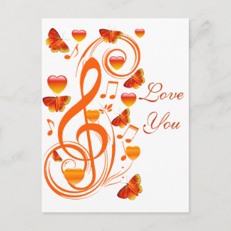 Love & Butterflies, Muzieknoten_ Briefkaart