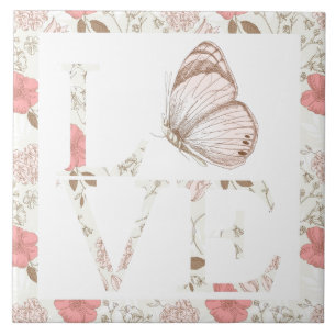 Love Butterfly Floral Tegeltje