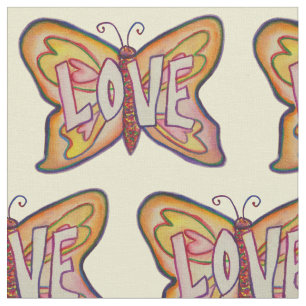 Love Butterfly Inspirerend Word Fabric Material Stof