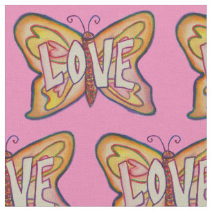 Love Butterfly Inspirerend Word Fabric Material Stof