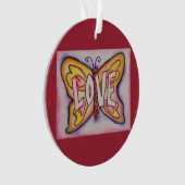 Love Butterfly Word Art Gift Holiday Ornament (voorkant)