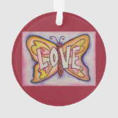 Love Butterfly Word Art Gift Holiday Ornament (achterkant)