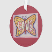 Love Butterfly Word Art Gift Holiday Ornament (voorkant)