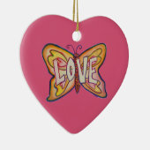 Love Butterfly Word Art Gift Holiday Ornament (Rechts)
