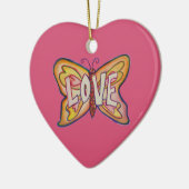 Love Butterfly Word Art Gift Holiday Ornament (Links)