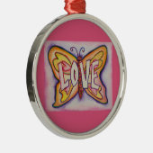 Love Butterfly Word Gift Holiday Ornament (Rechts)