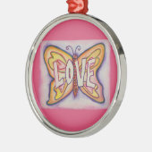 Love Butterfly Word Gift Holiday Ornament (Links)