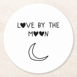 Love By the moon Ronde Kartonnen Onderzetter