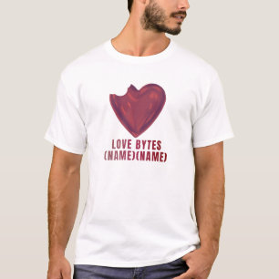 Love Bytes gepersonaliseerd T-shirt