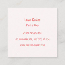 Love Cakes Bloemen Trouwtaart Vierkante Visitekaartje
