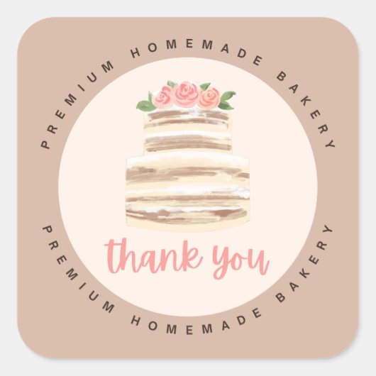 Love Cakes Bloemige Trouwtaart Sticker (Voorkant)