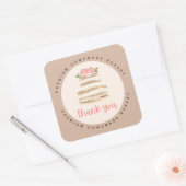 Love Cakes Bloemige Trouwtaart Sticker (Envelop)