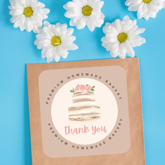 Love Cakes Bloemstuk Bruiloftstaart Sticker