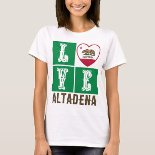 Love California State Flag Heart Altadena T-shirt