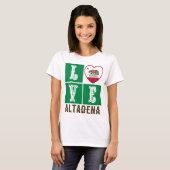 Love California State Flag Heart Altadena T-shirt (Voorkant volledig)