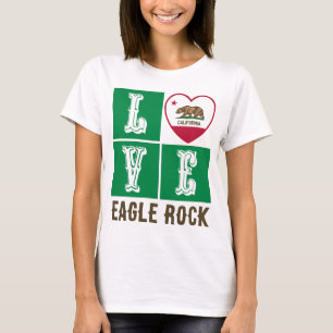 Love California State Flag Heart Eagle Rock T-shirt