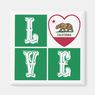 Love California State Flag Heart Pride Magneet