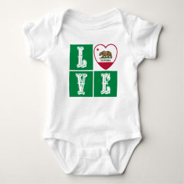 Love California State Flag Heart Pride Romper