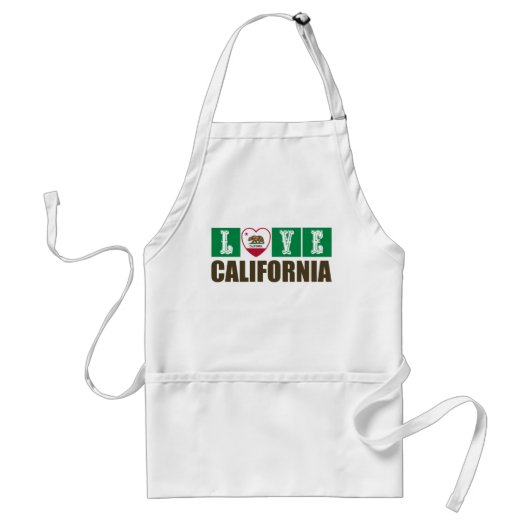 Love California State Flag Heart Pride Standaard Schort (Voorkant)