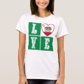 Love California State Flag Heart Pride T-shirt (Voorkant)