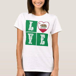 Love California State Flag Heart Pride T-shirt